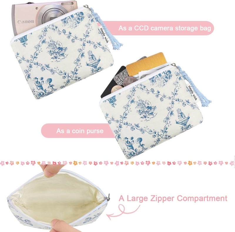 Modacarry Store Cotton Floral Small Organizer Bag Coin Pouch with Cute Prints Zipper for Women Girls (DIAMOND FLOWER) - Image 2